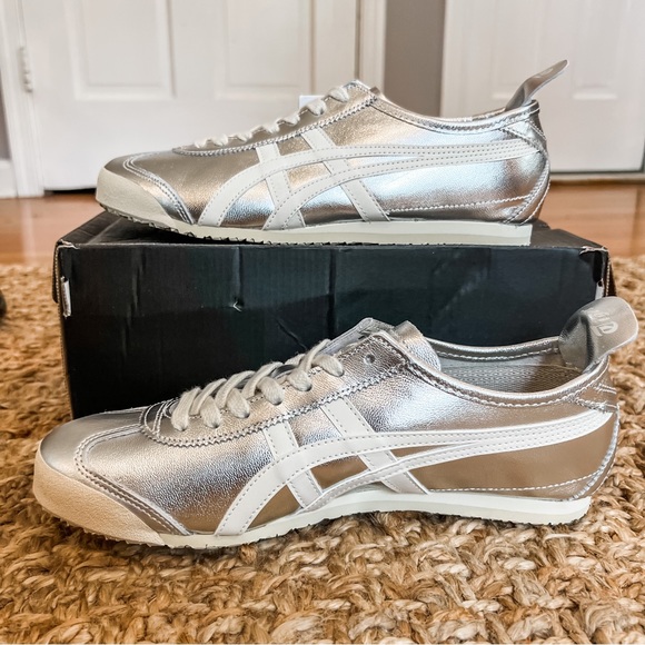 NWT Onitsuka Tiger Mexico 66 Silver Off White Unisex Sz Men 7.5/Women 9 - Picture 9 of 14